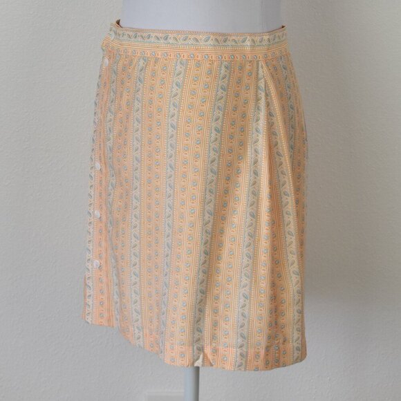 Joie Della Mixed Print Mini Skirt Apricot Nectar - 6 - Picture 2 of 8